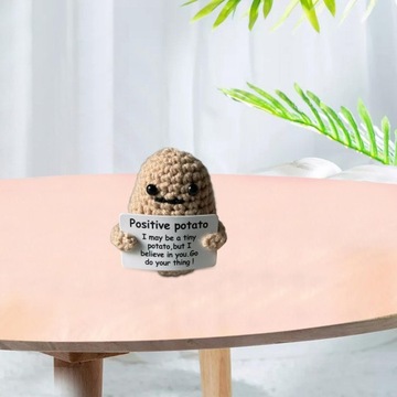Вязаная кукла Mini Funny Positive Potato Khaki 4см