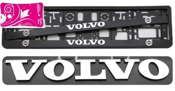 2x 3D RAMKA TABLICY REJESTRACYJNEJ CHROM VOLVO