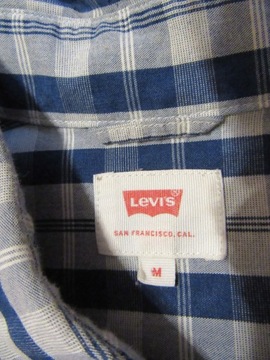 LEVI'S męska koszula w biało-niebieską kratkę M
