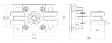 РОЛИКИ ТЕЛЕЖКИ ДЛЯ ОТКАТНЫХ ВОРОТ 80х80 РОЛИК