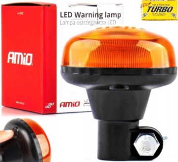 LAMPA BŁYSKOWA OSTRZEGAWCZA STROBOSKOP PRZYKRĘCANA MINI KOGUT 18 LED 12/24V