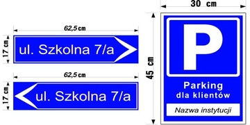 Адрес со стрелкой на двусторонней доске завершен