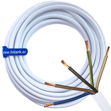 Przewód kabel siłowy H05VVF OWY 5x2,5 NA PRZEDŁUŻACZ biały