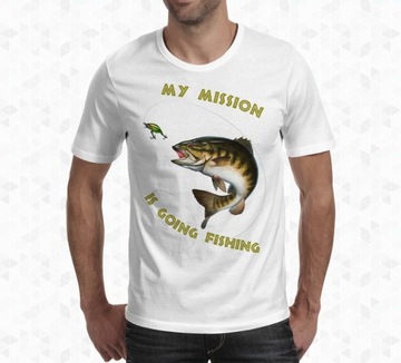 Koszulka Wędkarska, Na ryby. Koszulka z nadrukiem Okonia Okoń roz. 2XL