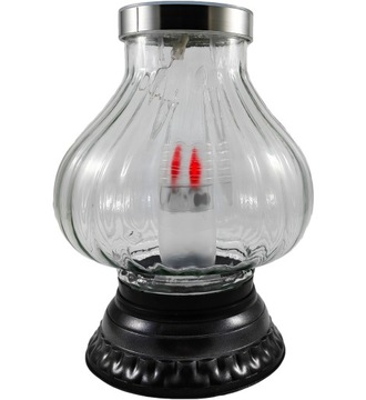 Nowoczesny znicz solarny lampion fotowoltaiczny lampa 28cm czerwony