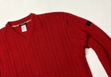 Sweter Burberry 100% Lambswool red vintage r. L