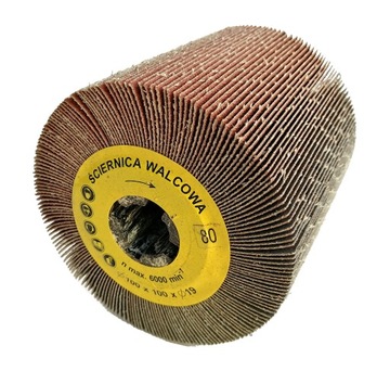 Ściernica walcowa wałek płótno satynowanie 100x100x19mm P80 Satyniarka