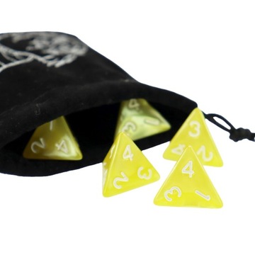 ZESTAW 10 KOSTEK K4 RPG ZŁOTY ORZEŁ KOŚĆ CZTEROŚCIENNA