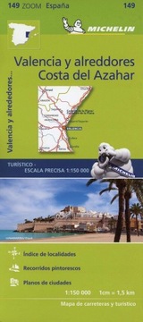HISZPANIA WSCHODNIA VALENCIA AZAHAR MAPA MICHELIN