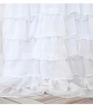 FIRANA GOTOWA DOLLY ZASŁONY FALBANY BIAŁE 145X250 KÓŁKA PRZELOTKI WOAL