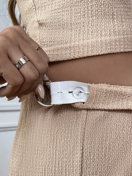 SHEIN КОМПЛЕКТ ДЛЯ МАТЕРИАЛОВ: РУБАШКА + ТОП + БРЮКИ БЕЖЕВЫЙ S 803