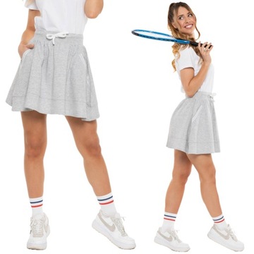 SPÓDNICA DAMSKA S spódniczka KIESZENIAMI SPORTOWA tenis popiel MORAJ S M L
