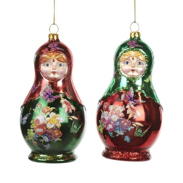 MATRIOSZKA 14 cm BOMBKA SZKLANA KSZTAŁTKA GOODWILL