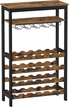 Regał do salonu na wino stojak organizer loft rustykalny