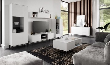 Стол, тумба под ТВ, дверцы, ящики, лофт, черный, QUERTY RTV 2D, 150 см