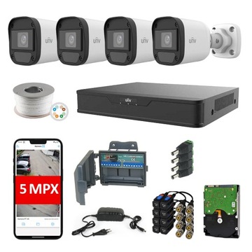 ZESTAW DO MONITORINGU DOMU 4 KAMERY ZEWNĘTRZNE ANALOG 2Mpx UNIVIEW UNV