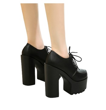 ELEGANCKIE WIĄZANE CZÓŁENKA BUTY DUŻY OBCAS 14cm
