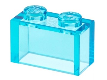 LEGO Brick 1x2 - 3004 - Trans Light Blue - 20 szt.