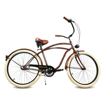 Rower beach Cruiser męski 26 BROWNIE RoyalBi 3 biegi retro brązowy shimano