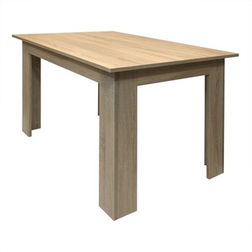 Современный набор столов Sonoma 120 и 6 черных стульев.