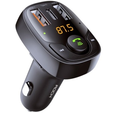 FM-ПЕРЕДАТЧИК С ЗАРЯДНЫМ УСТРОЙСТВОМ QC4.0 PD USB-C ROCK B301