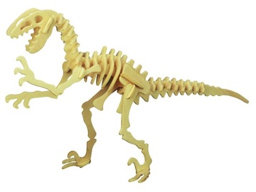 Dinozaury Deinonychus 2w1 składanka drewniana J018