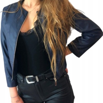 A1 ŻAKIET BOLERKO E-SKÓRA SIMPLE GRANAT R.44