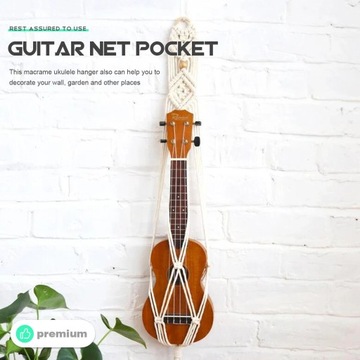 Macrame Ukulele Uchwyt Tkany Hamak Ścienny