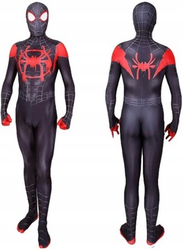 e610 kostium przebranie spiderman czarny roz. 190cm kombinezon maska