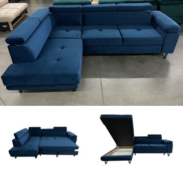 Narożnik JUNIOR 250 Funkcja spania Velvet Granat