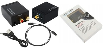 Konwerter optyczny Toslink SPDIF 2x RCA zasilanie USB