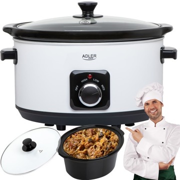 WOLNOWAR GARNEK CERAMICZNY XXL ELEKTRYCZNY 5,8l 290W BIAŁY REGULACJA