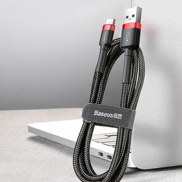 Нейлоновый кабель Baseus Cafule Quick C USB-A — USB-C