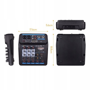 U4 Портативный 4-канальный аудиомикшер BT USB Mixing C