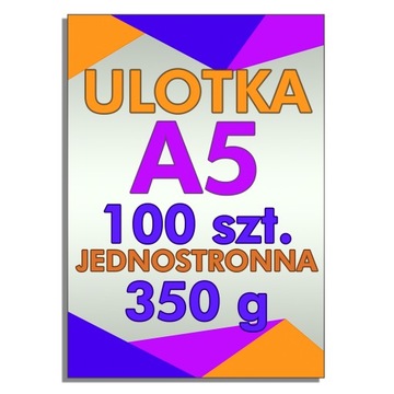 Ulotka A5 100 szt 1-stronna DYPLOM CERTYFIKAT 350g