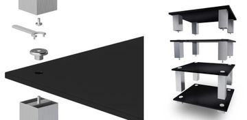 NORSTONE SQUARE ЭКСКЛЮЗИВНЫЙ СТОЛ 80 кг МАТОВЫЙ АЛЮМИНИЙ + ЗАКАЛЕННОЕ СТЕКЛО