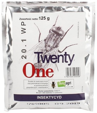 TWENTY ONE ŚRODEK OPRYSK PREPARAT NA MUCHY PLEŚNIAKOWCE LŚNIĄCE 125G