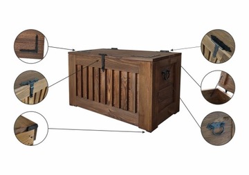 SKRZYNIA DREWNIANA EKOSTYL - kolor CIEMNY BRĄZ 140l