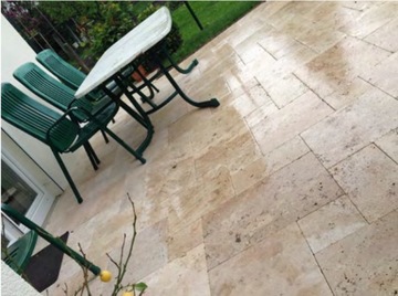 Trawertyn 3cm Kamień brzegowy Bullnose Classic 40,6x61 Obrzeża do basenu