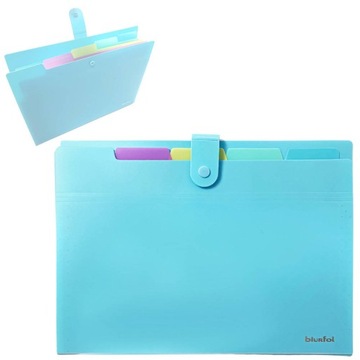 TECZKA na DOKUMENTY harmonijkowa A4 PP 5 PRZEGRÓDEK BABY BLUE NIEBIESKA