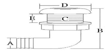БОКОВОЙ ПЕРЕХОД ПВХ 19 ММ ФЛАНЕЦ 90ST AISI 316