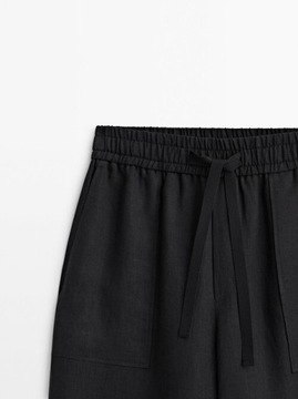 MASSIMO DUTTI czarne spodnie 100%len 42/80 euro