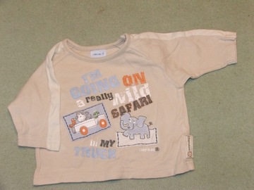 Bluzka ze zwierzętami i napisami 0-3m Cherokee