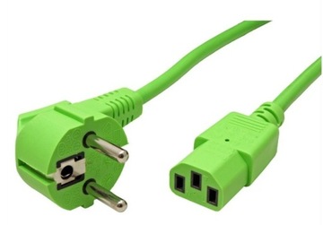 Kabel zasilający do monitora IEC320-C13 zielony