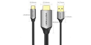 Адаптер VENTION Type-C — HDMI 4K + USB Power 1,5 м