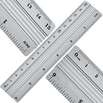 LINIJKA ALUMINIOWA PODWÓNA PODZIAŁKA 15 CM I 6 CAL