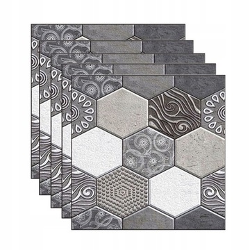 Naklejki ścianę kafelki kuchnia Szary 30x30cm 5szt