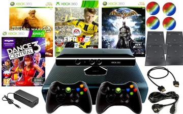 MEGA KOMPLET KONSOLA Xbox 360 SLIM E 500GB PADY KINECT SUPER PREZENT FUN!!!