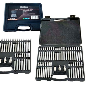 НАБОР БИТ TORX 75 ЭЛЕМЕНТОВ IMBUS SPLINE RIBE КОРОБКА