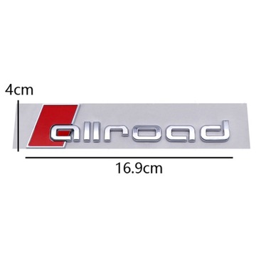 NÁLEPKA Z LOGO ALLROAD DO AUDI A4 A6 SPORTOVNÍ ZADNÍ ŠTÍTEK - 16.9X4CM